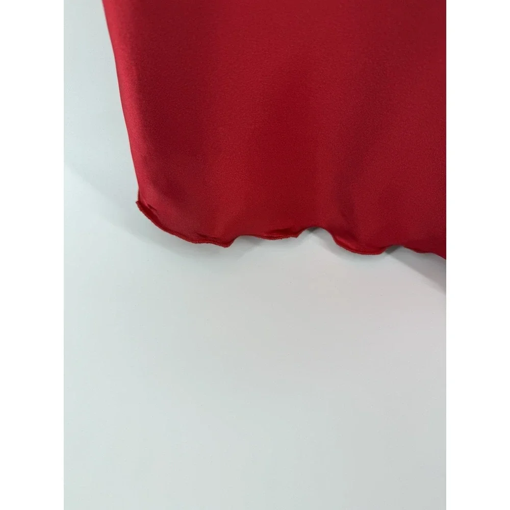 BEBE‎ SATIN COWL NECK Midi SLIP DRESS SIZE M Elegant Super Sexy Apple 🍎 Red !! - Picture 3 of 9